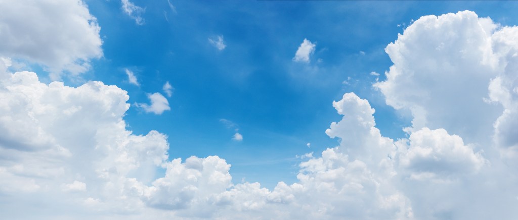 white cloud and bright blue sky for background